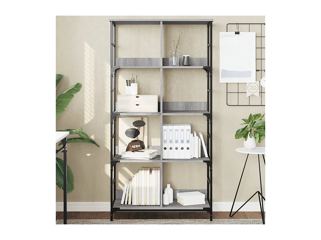 Bibliothèque sonoma gris 78,5x33x153 cm bois d'ingénierie