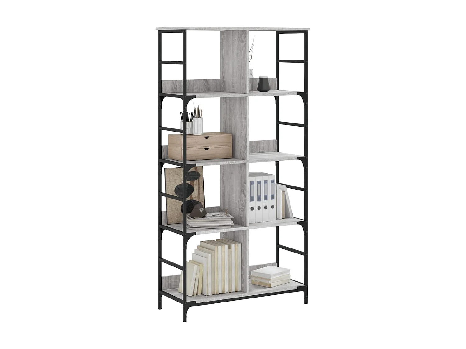 Bibliothèque sonoma gris 78,5x33x153 cm bois d'ingénierie