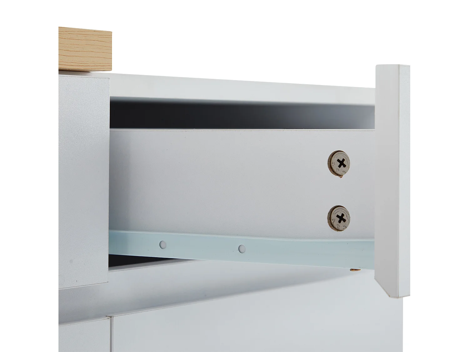 Aparador de comedor LED 2 puertas 2 cajones - mueble de almacenaje de madera - blanco (120x40x70 cm)