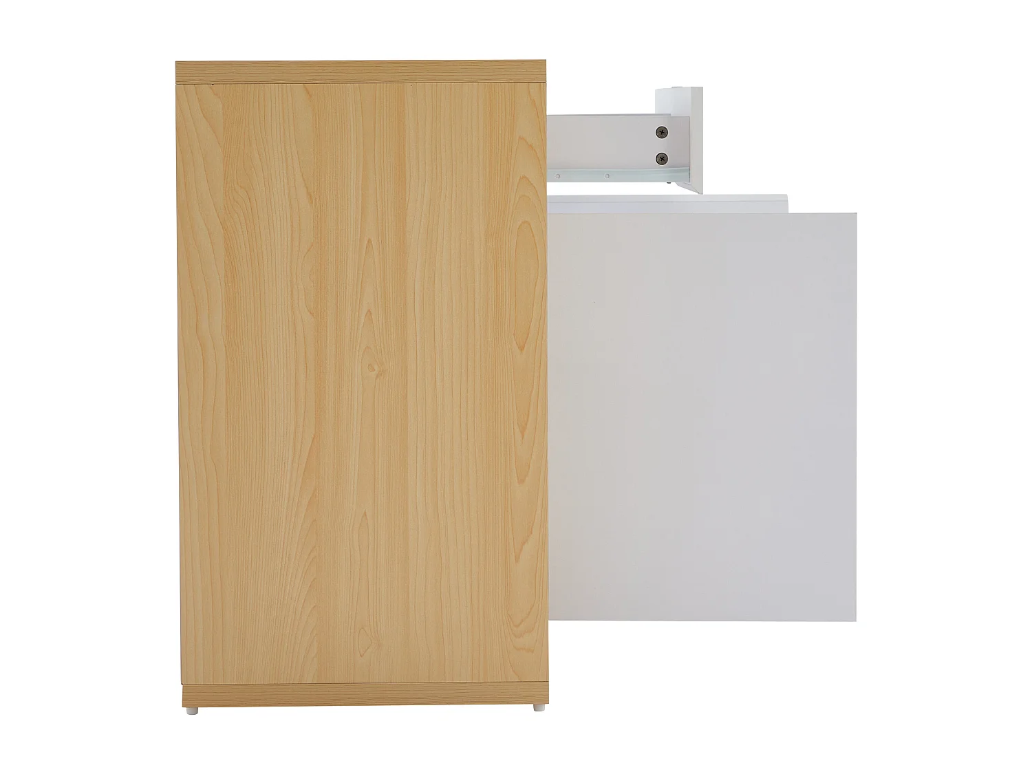Aparador de comedor LED 2 puertas 2 cajones - mueble de almacenaje de madera - blanco (120x40x70 cm)