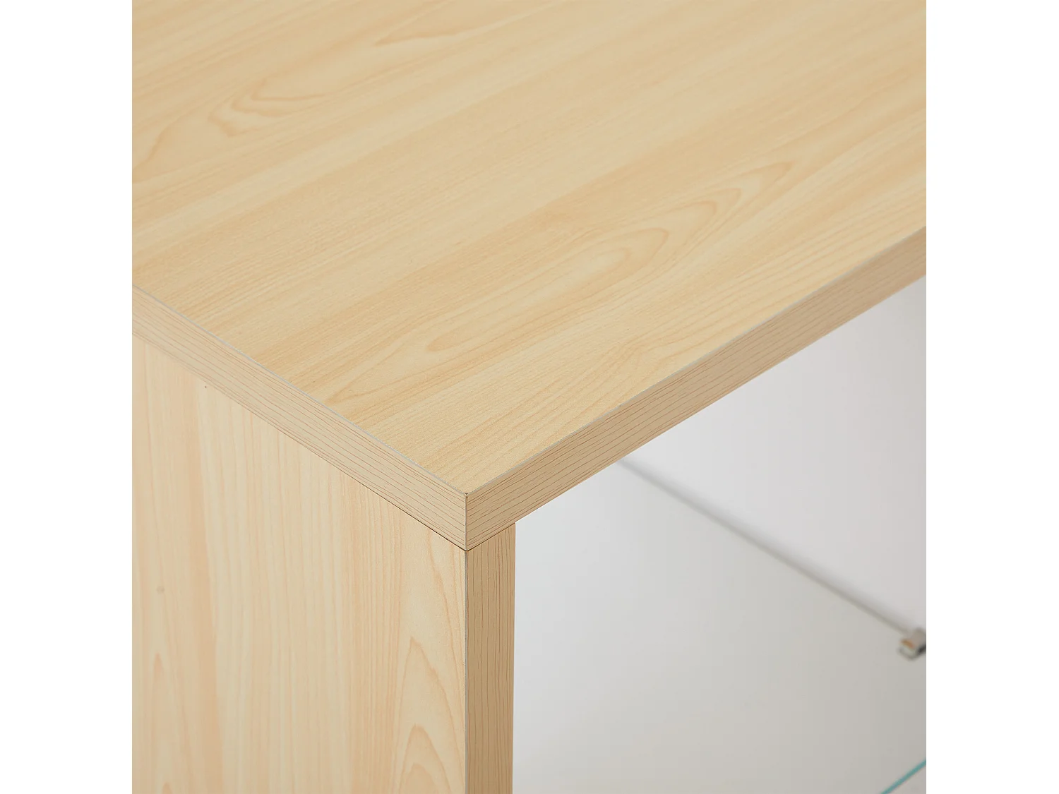Aparador de comedor LED 2 puertas 2 cajones - mueble de almacenaje de madera - blanco (120x40x70 cm)