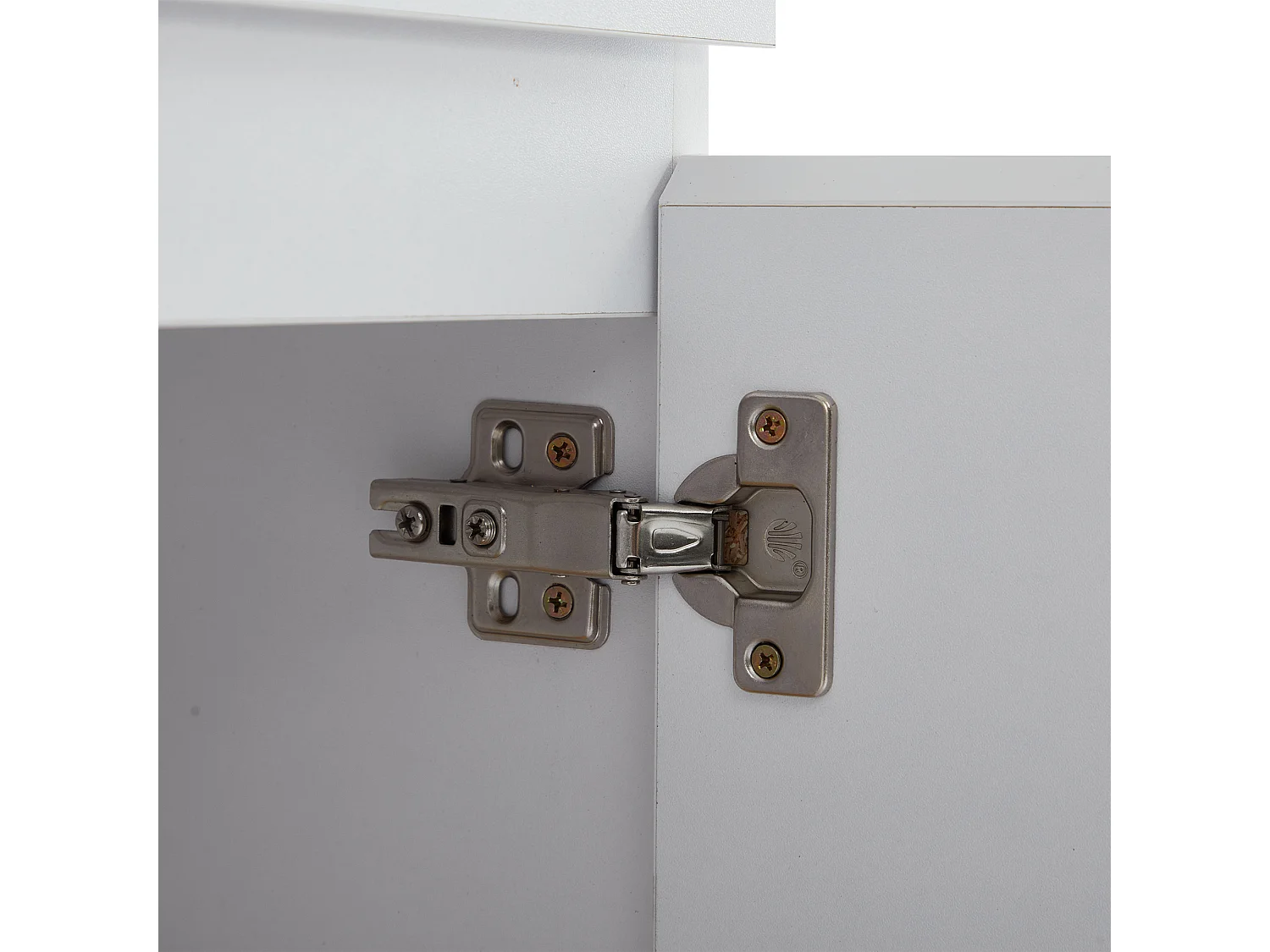 Credenza LED per sala da pranzo 2 ante 2 cassetti - mobile contenitore in legno - bianco (120x40x70 cm)