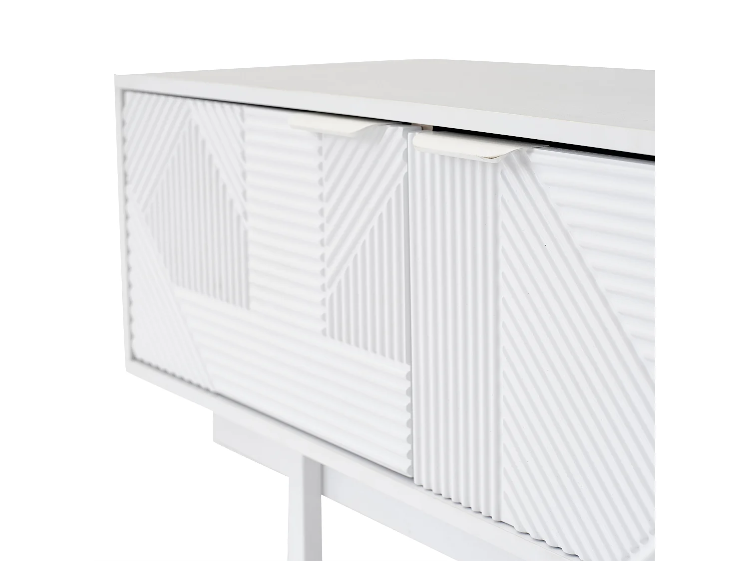Meuble TV  200x40x51 cm avec 2 portes 2 tiroirs meuble de rangement en bois - blanc