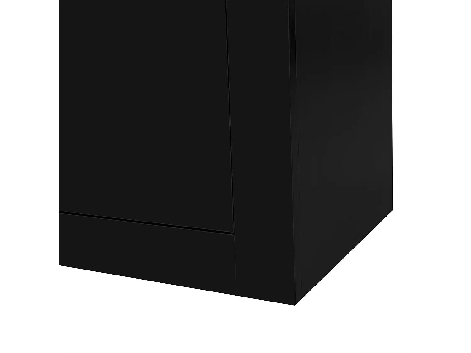 LED TV-meubel voor woonkamer met 2 deuren, 2 lades en open opbergruimte - hout - zwart (160x35x60 cm)