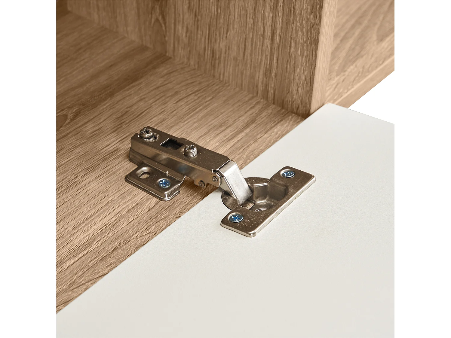 Woonkamer TV-meubelset met houten opbergruimte - wit (180x33,5x151,5 cm)