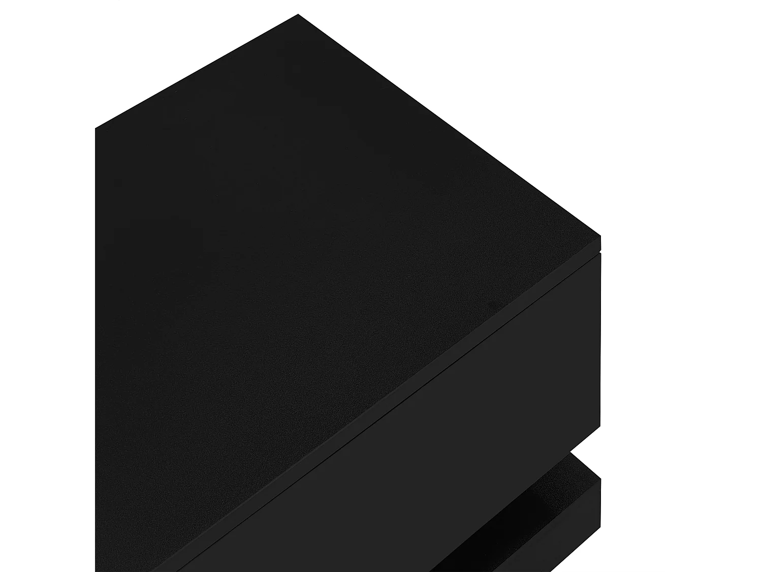 Meuble TV 160x35x40.5 cm LED salon avec 2 portes et rangement ouvert - bois - noir brillant