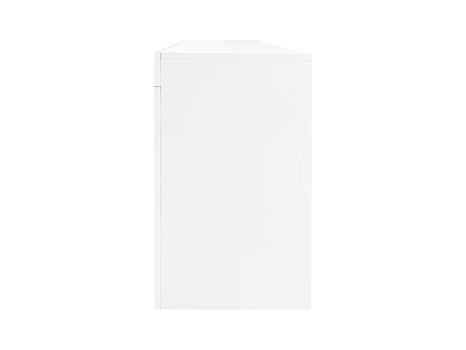 Meuble TV LED salon avec 2 portes 2 tiroirs et rangement ouvert - bois - blanc (160x35x60 cm)