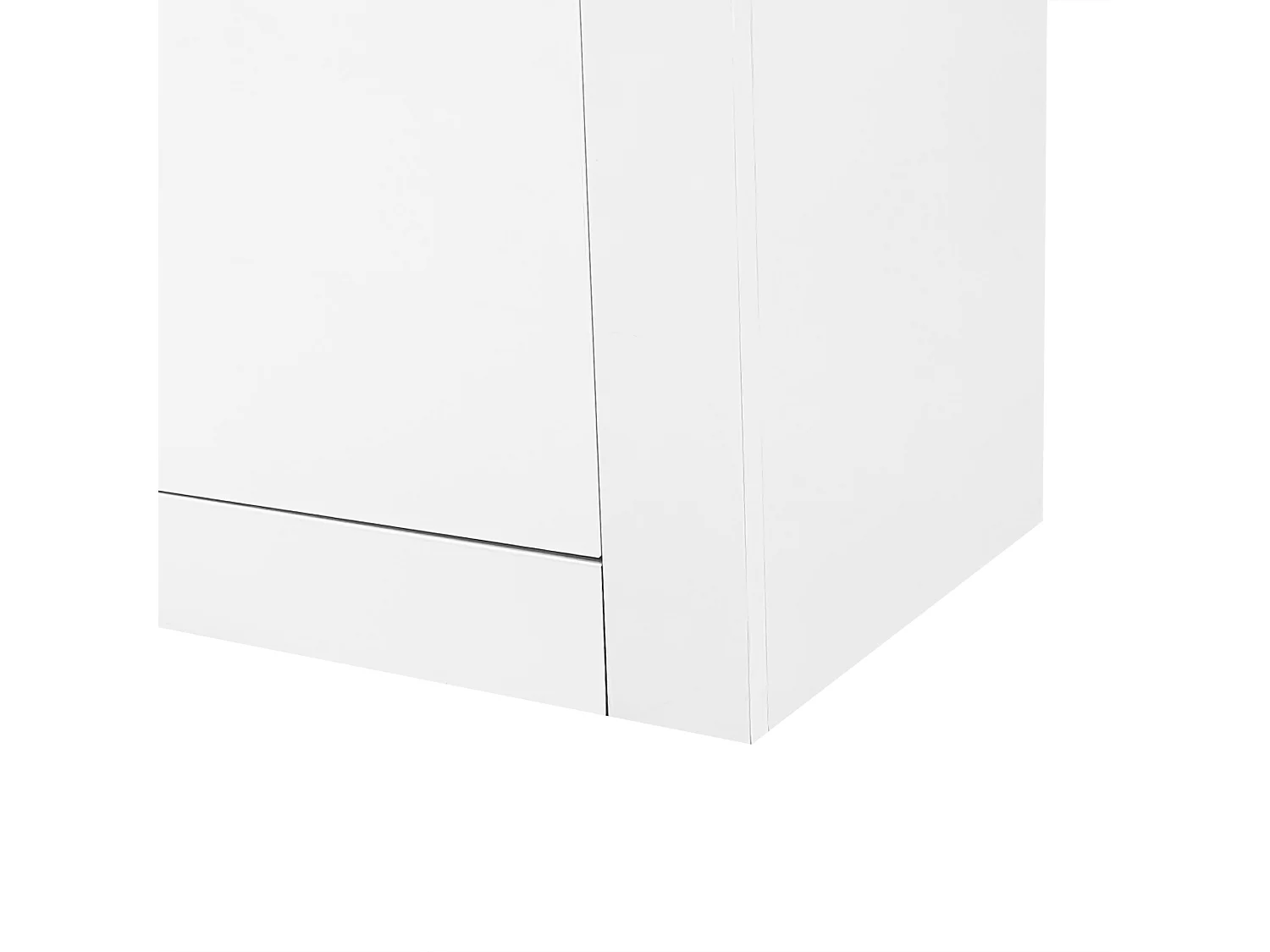 Meuble TV 160x35x60 cm LED salon avec 2 portes 2 tiroirs et rangement ouvert - bois - blanc