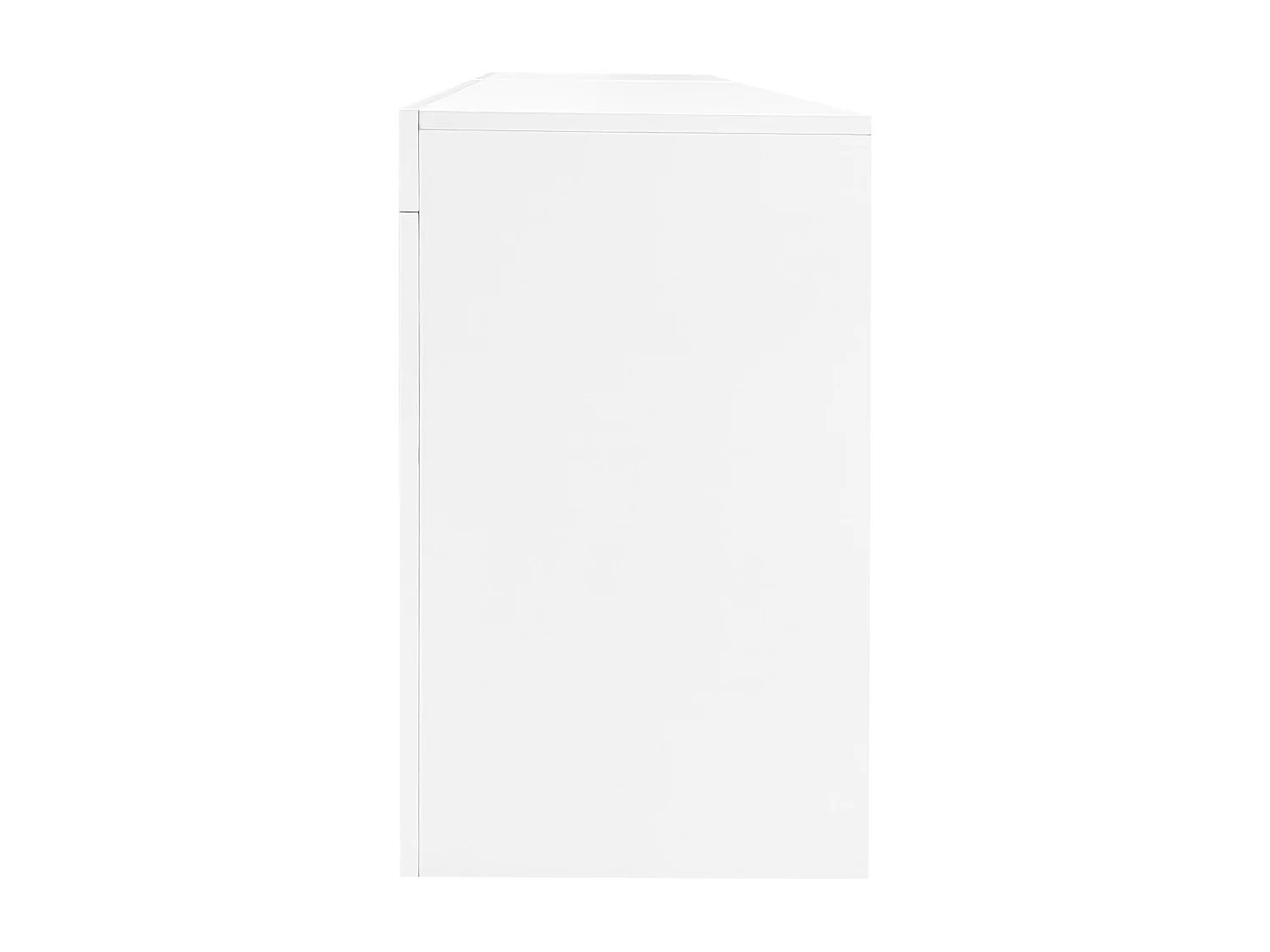 Meuble TV 160x35x60 cm LED salon avec 2 portes 2 tiroirs et rangement ouvert - bois - blanc