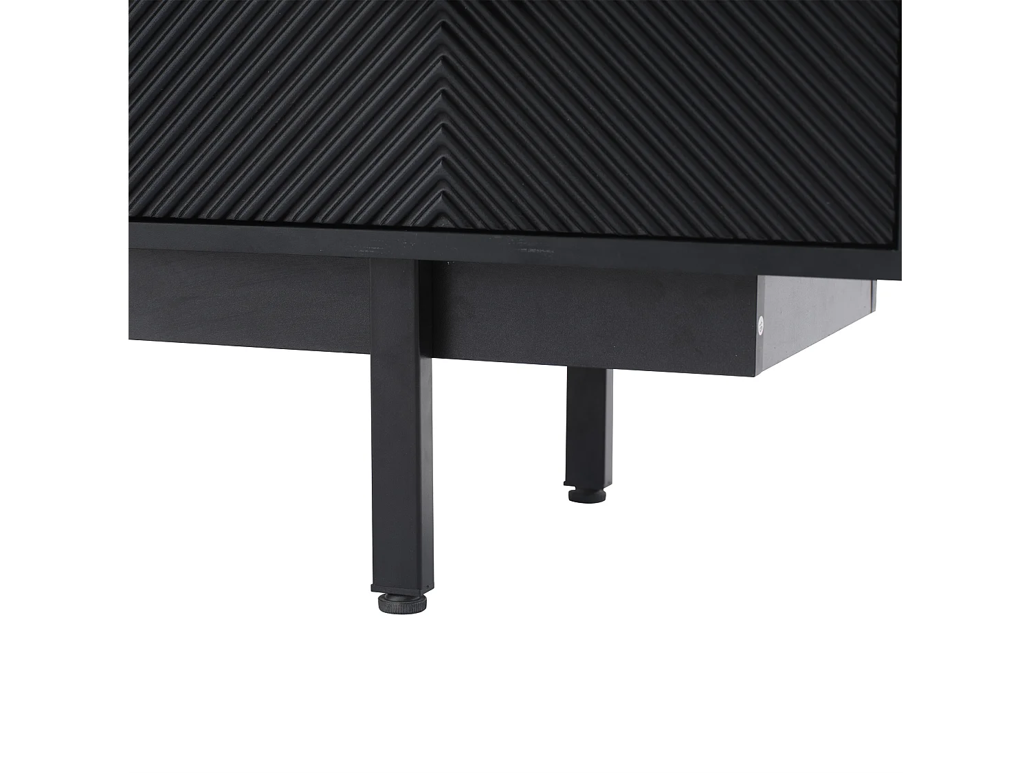 Meuble TV 200x40x51 cm avec 2 portes 2 tiroirs meuble de rangement en bois - noir