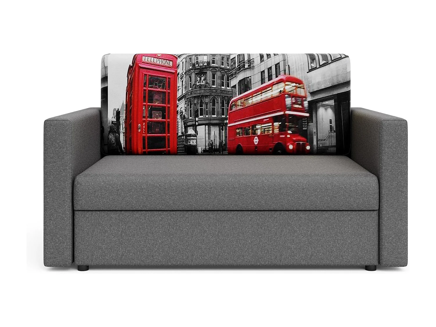 BEDANTE SOFA AMERYKANKA HEVEN 120 LONDON + Sawana 21 Grau mit Stauraum Bettkasten Wohnzimmersofa Couch Sofa Bettsofa Bettkasten Bettcouch