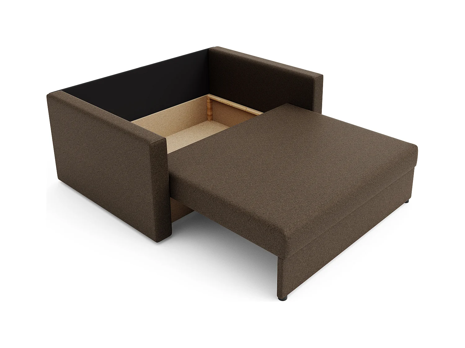 BEDANTE Sofa Amerykanka HEVEN 120 HORSE + Sawana 25 Brązowy z pojemnikiem na pościel, sofa do salonu, kanapa, sofa rozkładana, kanapa z pojemnikiem