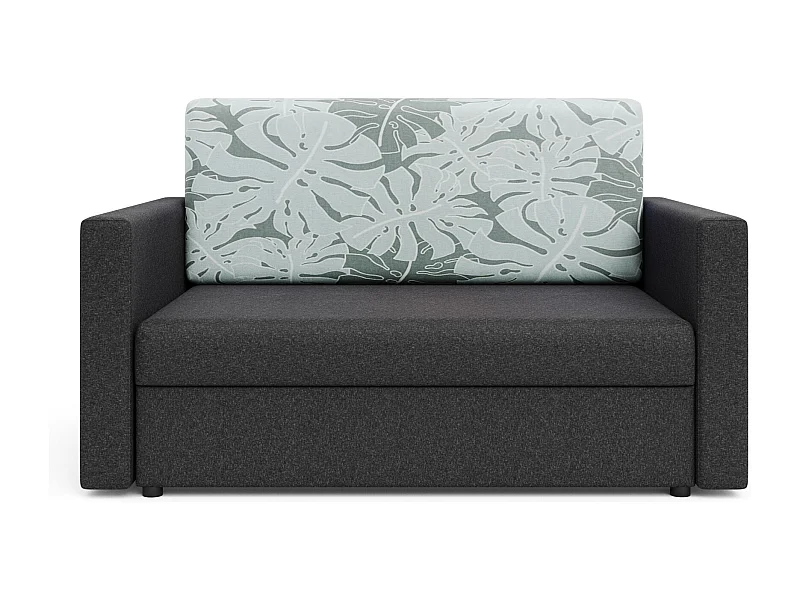 BEDANTE SOFA AMERYKANKA HEVEN 120 FLOWERS + Sawana 05 Grau mit Stauraum Bettkasten Wohnzimmersofa Couch Sofa Bettsofa Bettkasten Bettcouch