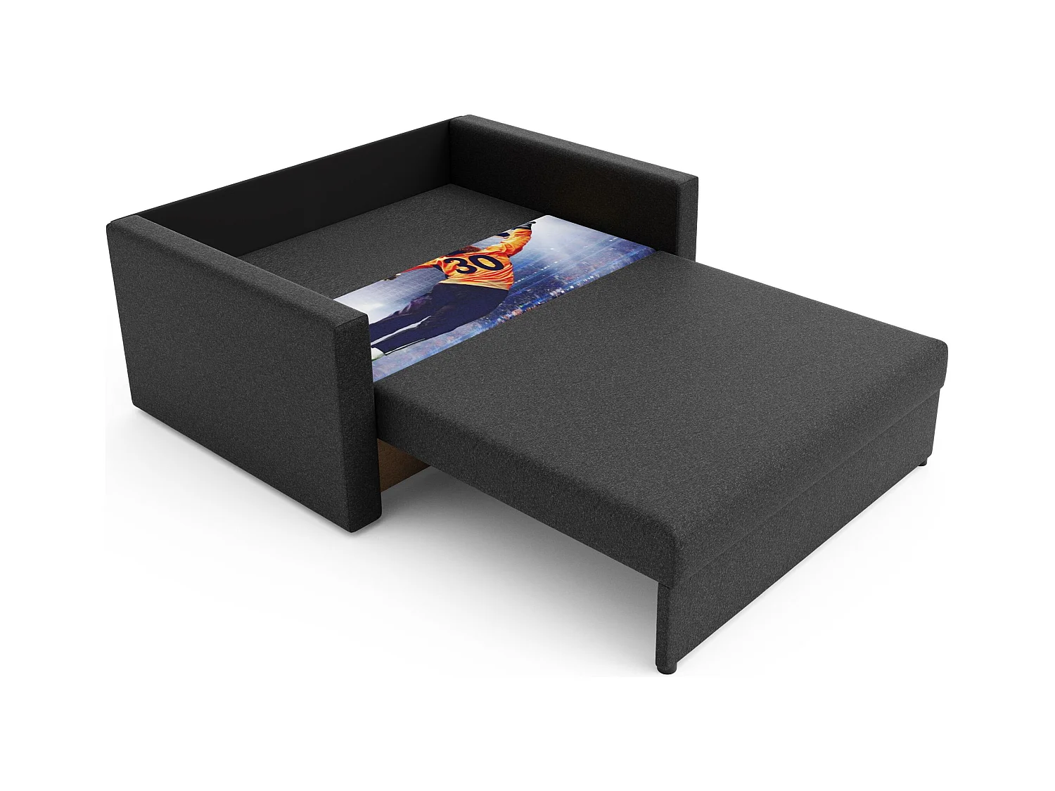 BEDANTE SOFA AMERYKANKA HEVEN 120 GOAL + Sawana 05 Dunkelgrau mit Stauraum Bettkasten Wohnzimmersofa Couch Sofa Bettsofa Bettkasten Bettcouch