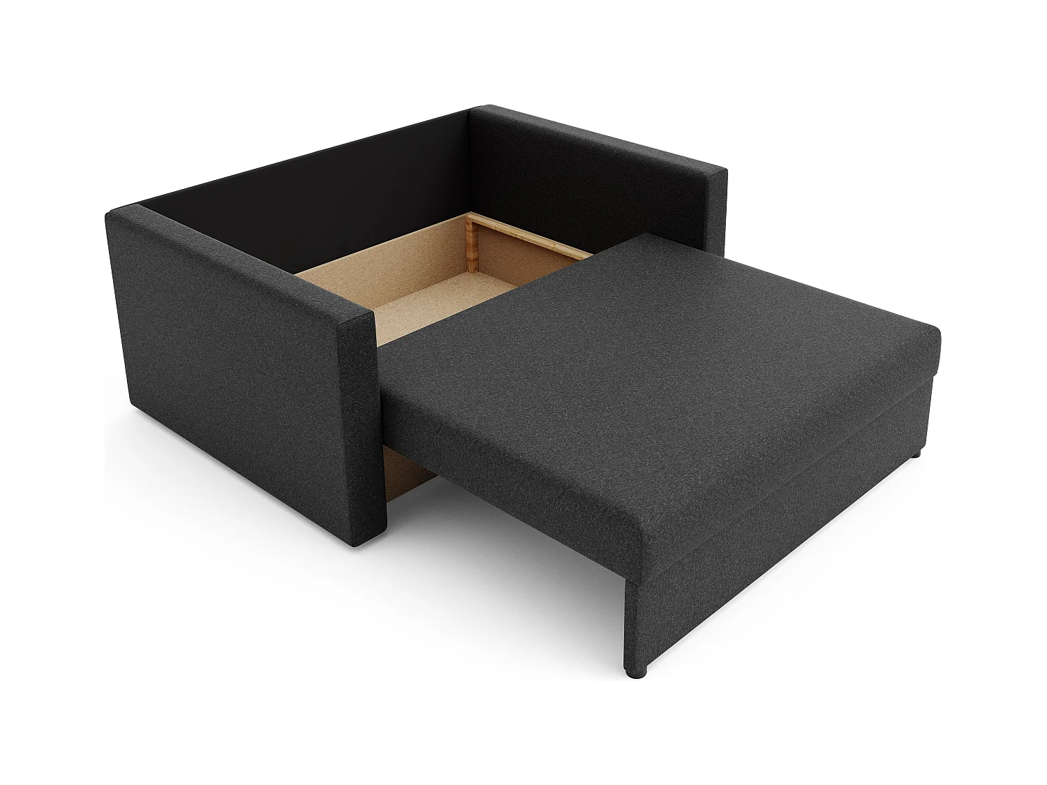 BEDANTE SOFA AMERYKANKA HEVEN 120 GOAL + Sawana 05 Dunkelgrau mit Stauraum Bettkasten Wohnzimmersofa Couch Sofa Bettsofa Bettkasten Bettcouch