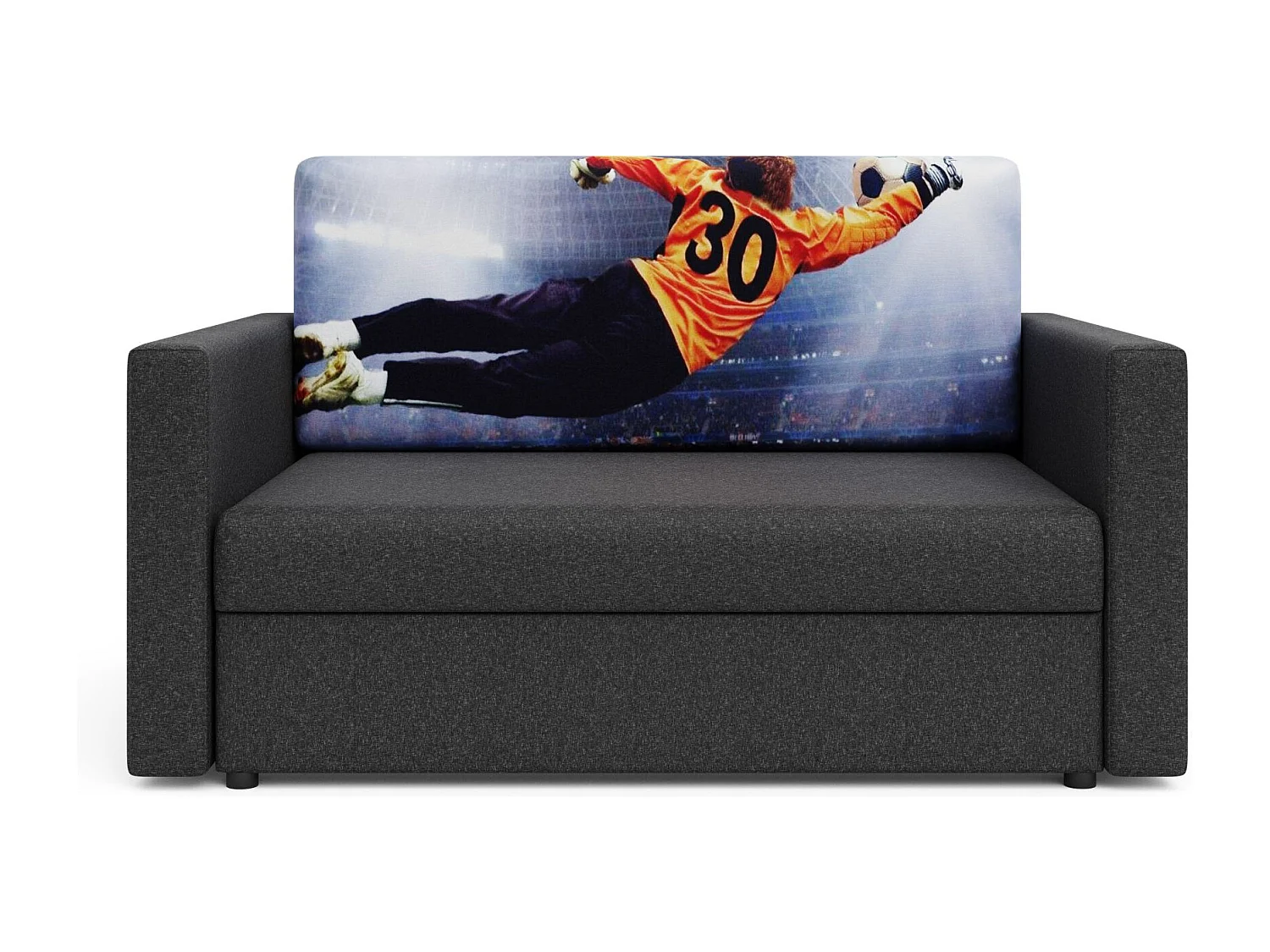 BEDANTE SOFA AMERYKANKA HEVEN 120 GOAL + Sawana 05 Dunkelgrau mit Stauraum Bettkasten Wohnzimmersofa Couch Sofa Bettsofa Bettkasten Bettcouch