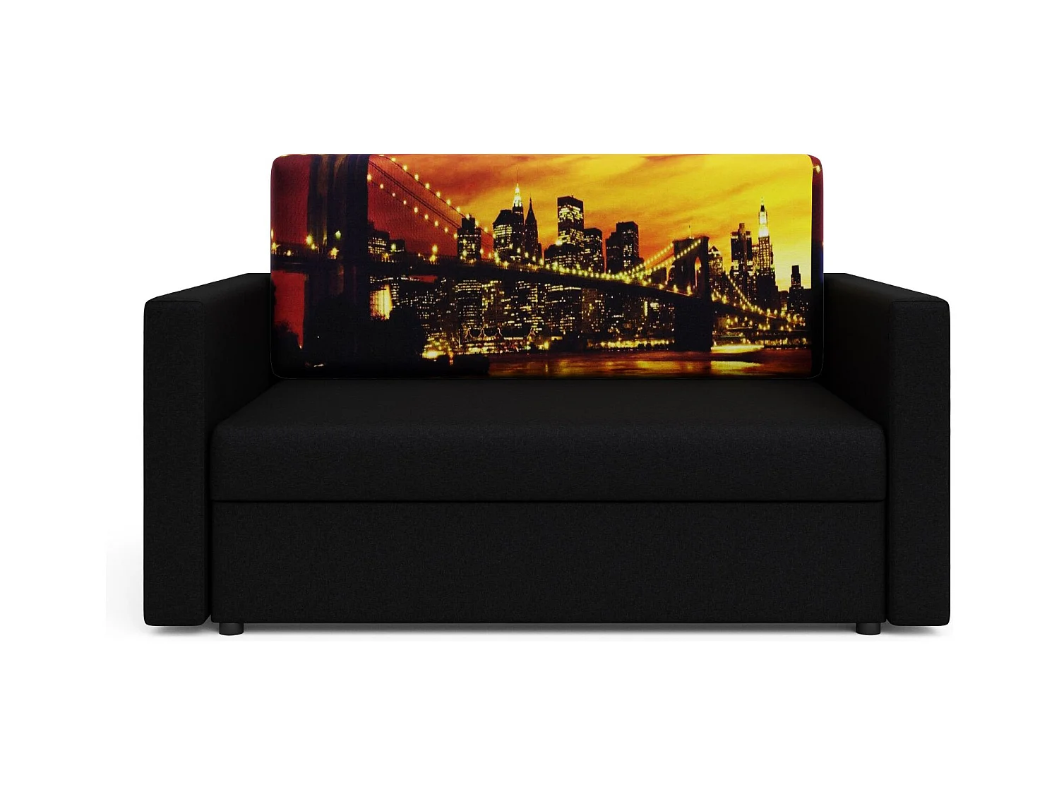 BEDANTE SOFA AMERYKANKA HEVEN 120 BRIDGE + Sawana 14 Schwarz mit Stauraum Bettkasten Wohnzimmersofa Couch Sofa Bettsofa Bettkasten Bettcouch