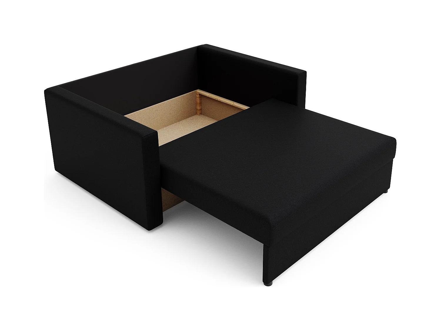 BEDANTE SOFA AMERYKANKA HEVEN 120 BRIDGE + Sawana 14 Schwarz mit Stauraum Bettkasten Wohnzimmersofa Couch Sofa Bettsofa Bettkasten Bettcouch