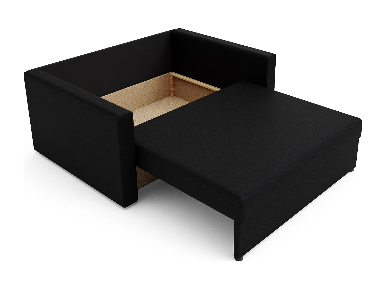 BEDANTE SOFA AMERYKANKA HEVEN 120 BRIDGE + Sawana 14 Schwarz mit Stauraum Bettkasten Wohnzimmersofa Couch Sofa Bettsofa Bettkasten Bettcouch