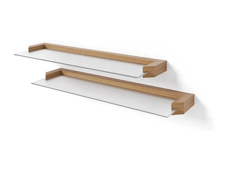Set van 2 hangende planken AURIS 60 cm Wotan eik/satijn