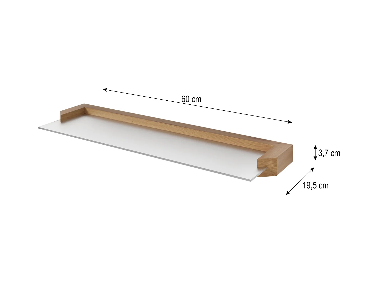 Set van 2 hangende planken AURIS 60 cm Wotan eik/satijn