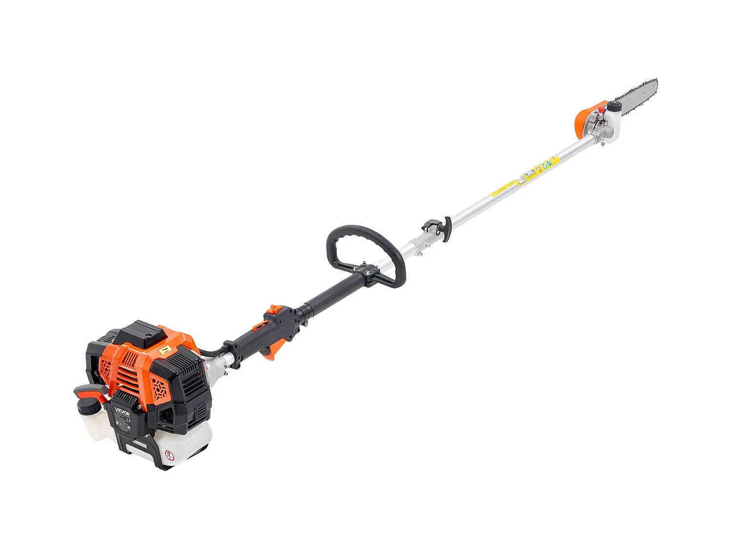 Élagueuse Thermique SucceBuy sur Perche 2 Temps 43 cc, Élagueuse sans Fil Essence, avec Tête Rotative, Perche Extensible 2,16-3,66 m, Guide-chaîne 25,4 cm