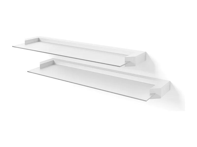 Set aus 2 hängenden Regalen AURIS 60 cm weiß/satiniert