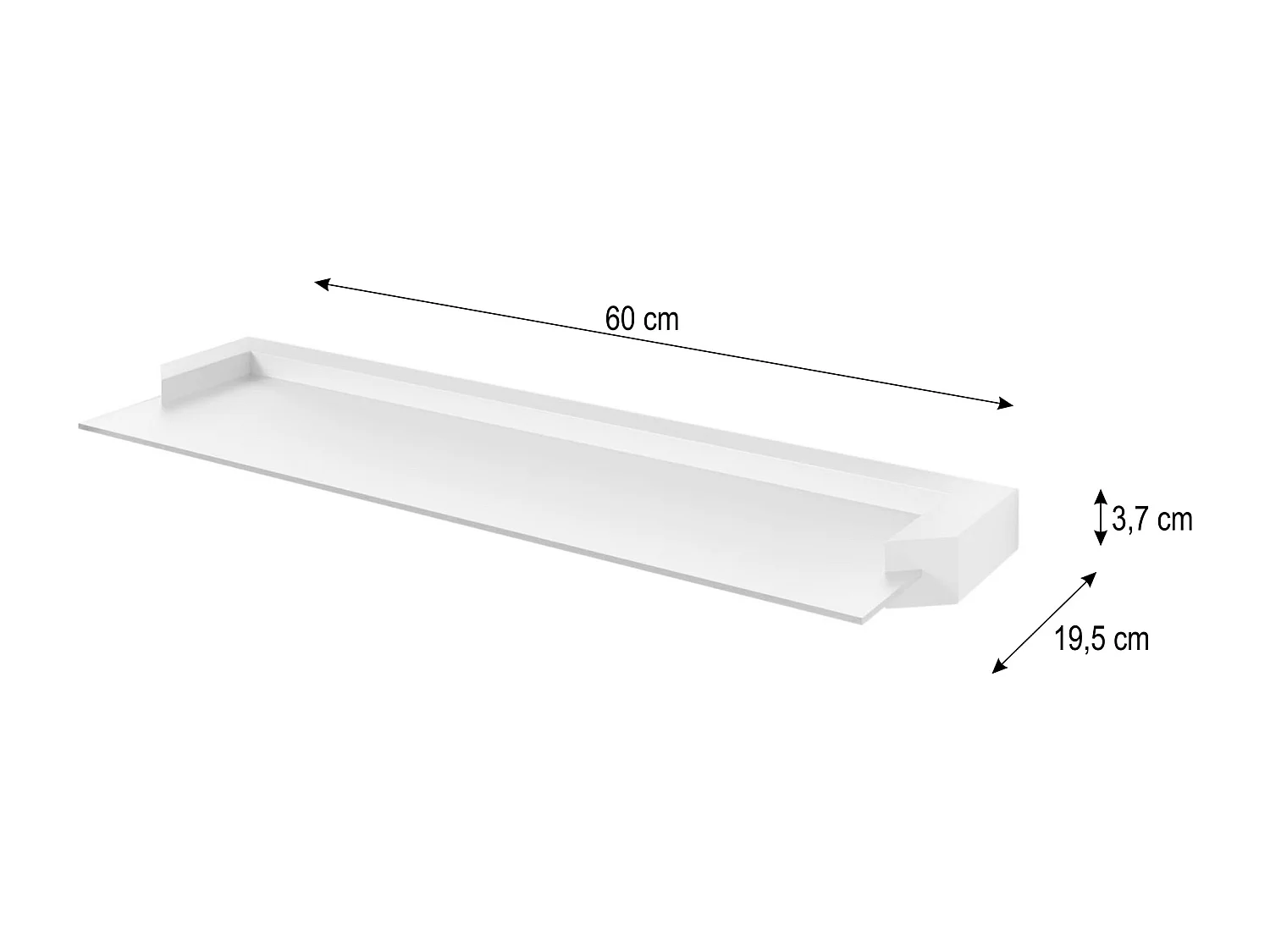 Conjunto de 2 estantes suspendidos AURIS 60 cm blanco/satín