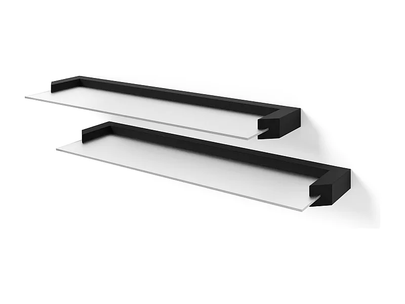 Set van 2 hangende planken AURIS 60 cm zwart/satijn