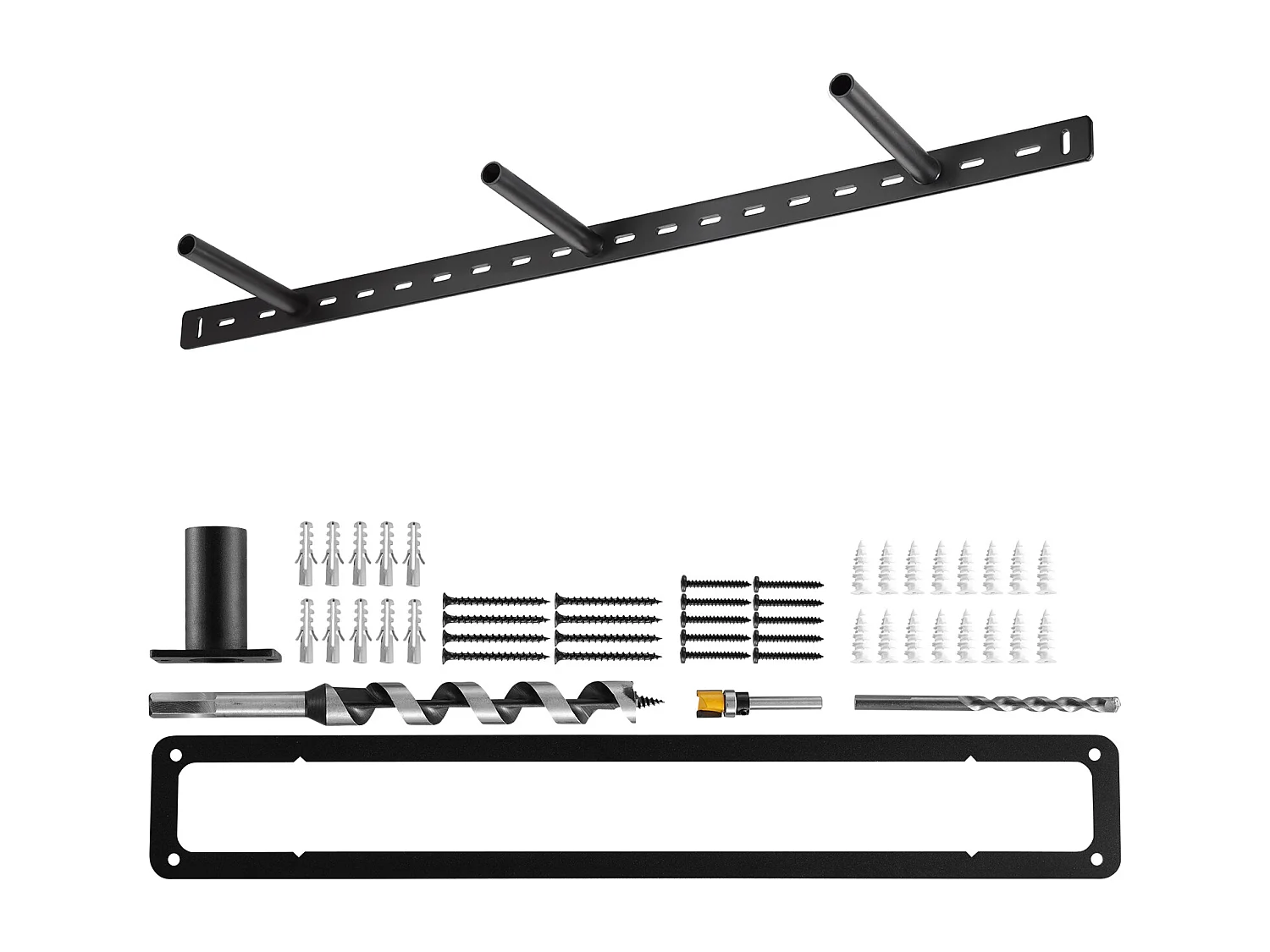 Ondersteuning voor Zwevende Plank SucceBuy, 86.36x15.74x3.81 cm, Onzichtbare Robuuste Wandplank Drager, Draagvermogen 86 kg, met Accessoires