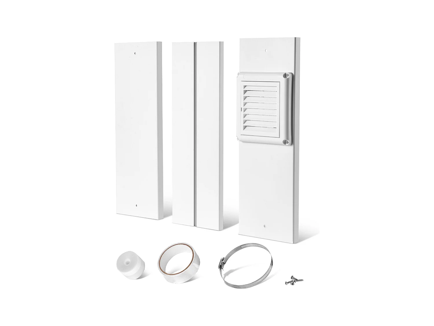 Kit Ventilation de Sèche-Linge SucceBuy pour Fenêtres Coulissantes Verticales ou Horizontales, 43-154.9 cm, avec Tuyau d'Échappement 1,5 m