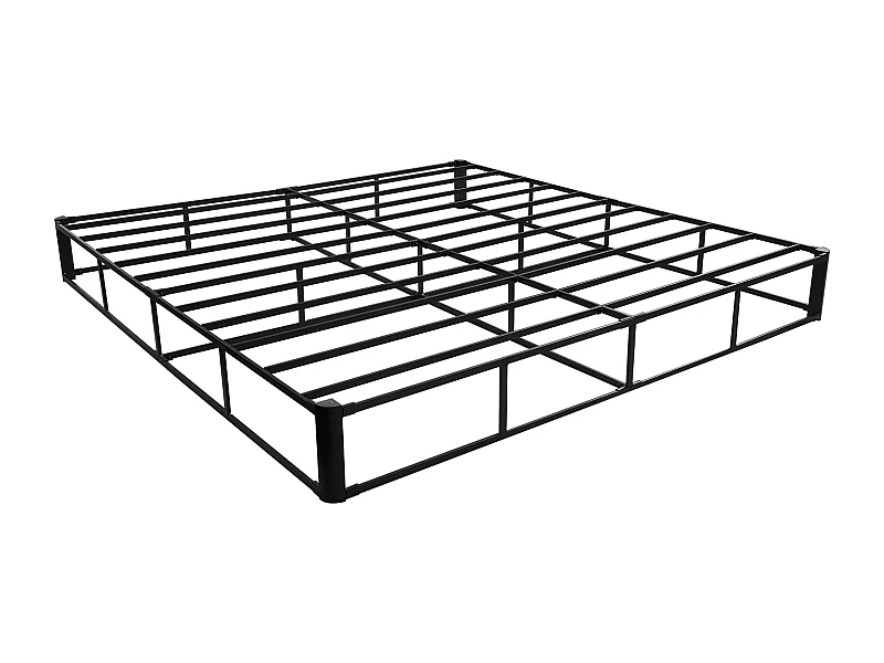 Matratzenunterbau Polstered SucceBuy für Sehr Großes Bett, Bettgestell King Size mit Waschbarem Bezug, Robuste Metallstruktur, 201 x 192.5 x 23 cm
