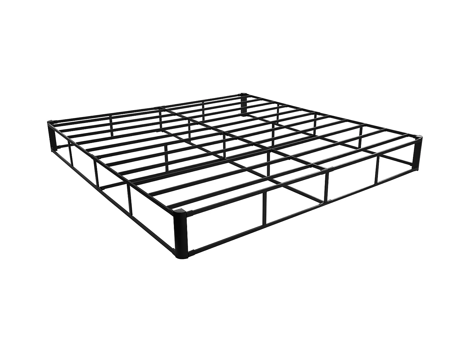 Matratzenunterbau Polstered SucceBuy für Sehr Großes Bett, Bettgestell King Size mit Waschbarem Bezug, Robuste Metallstruktur, 201 x 192.5 x 23 cm