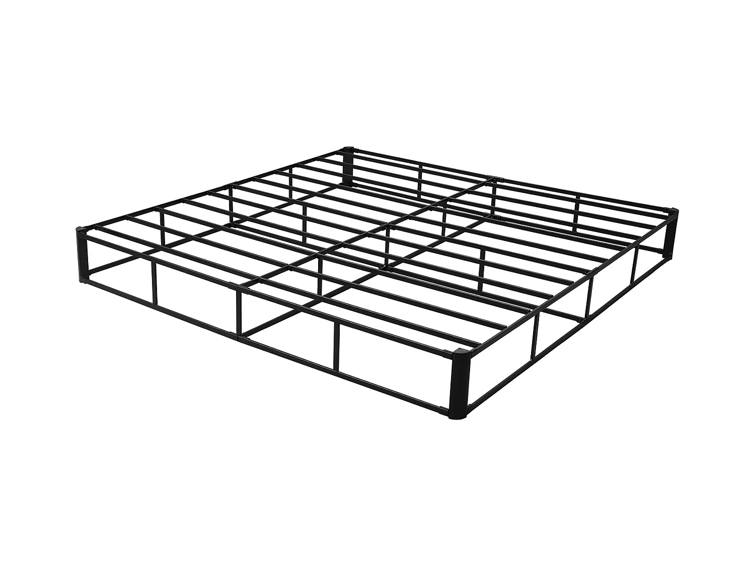 Matratzenunterbau Polstered SucceBuy für Sehr Großes Bett, Bettgestell King Size mit Waschbarem Bezug, Robuste Metallstruktur, 201 x 192.5 x 23 cm