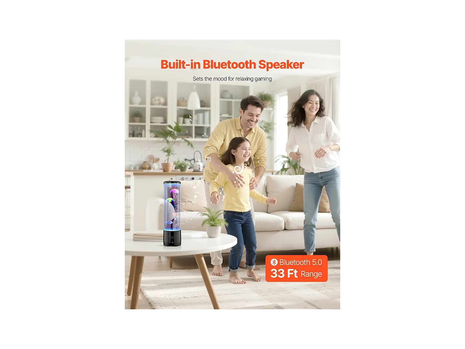 Lampe à Bulles SucceBuy à Poissons Méduses Flottants, 38.2 cm, 16 Effets de Lumières Changeantes de Couleur, pour Chambre à Coucher, Décoration Intérieure