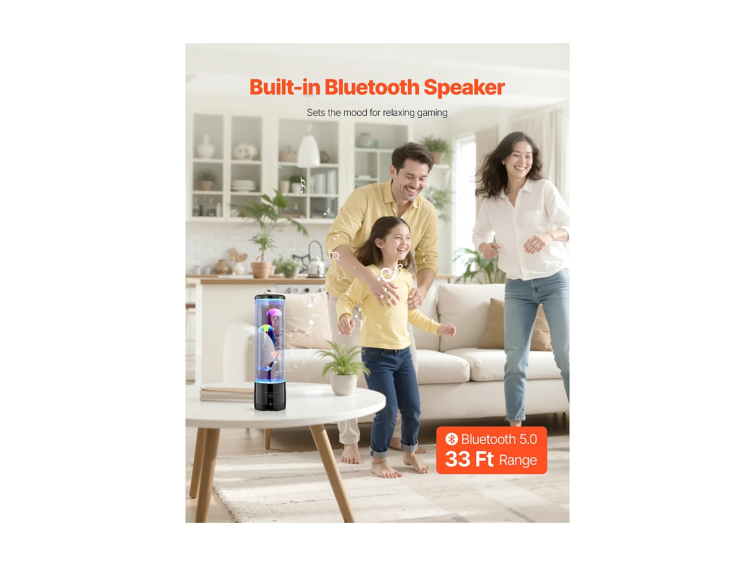 Lampe à Bulles SucceBuy à Poissons Méduses Flottants, 38.2 cm, 16 Effets de Lumières Changeantes de Couleur, pour Chambre à Coucher, Décoration Intérieure