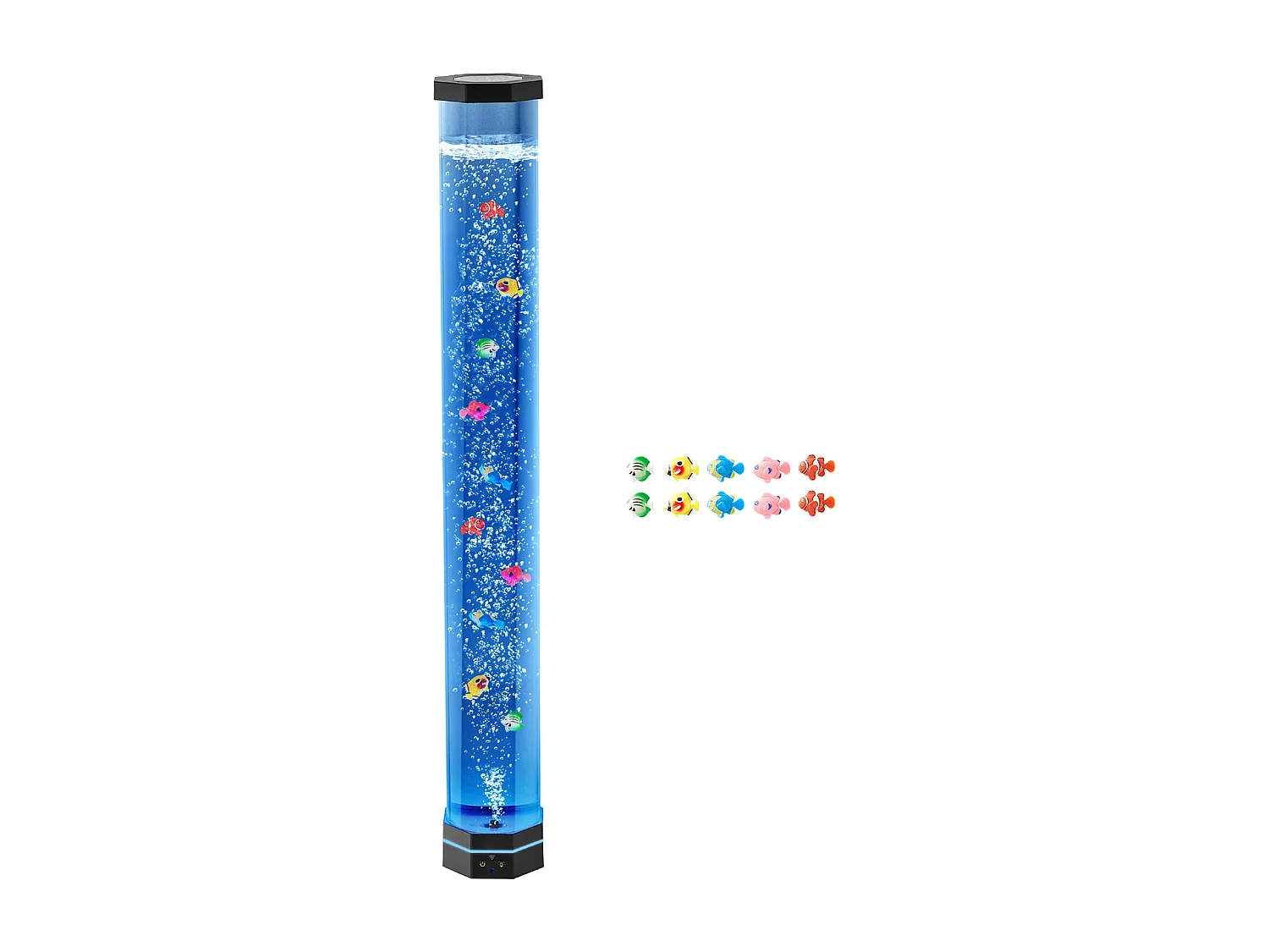 Lampe à Bulles SucceBuy avec 10 Poissons Flottants, 1 m, 16 Effets de Lumières Changeantes de Couleur, Lampe Ambiance pour Chambre à Coucher, Salon