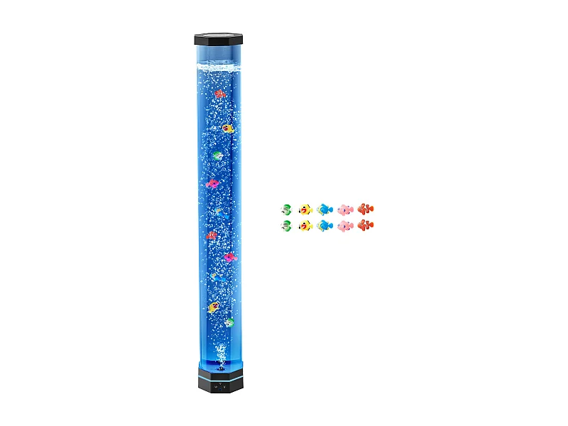 Lampe à Bulles SucceBuy avec 10 Poissons Flottants, 1 m, 16 Effets de Lumières Changeantes de Couleur, Lampe Ambiance pour Chambre à Coucher, Salon