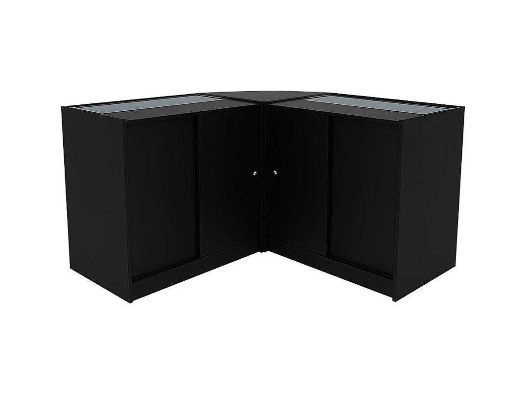 Conjunto de BalcÃµes Comerciais com Luz LED "THESEUS" LM60+ 2x B900 â€“ cor Preto