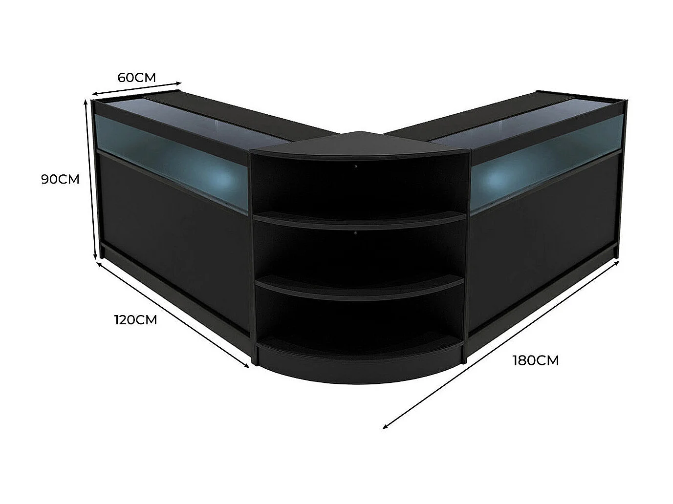 Theseus LED Verkaufstheken-Set LM60 + B1200 (2 Stück) – Schwarz