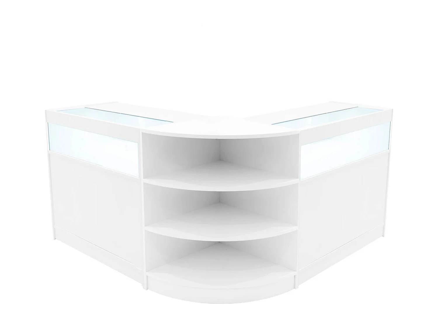 Set Bancone Bianco Theseus LED B900 LM60 con Serratura e Vetrina Espositiva