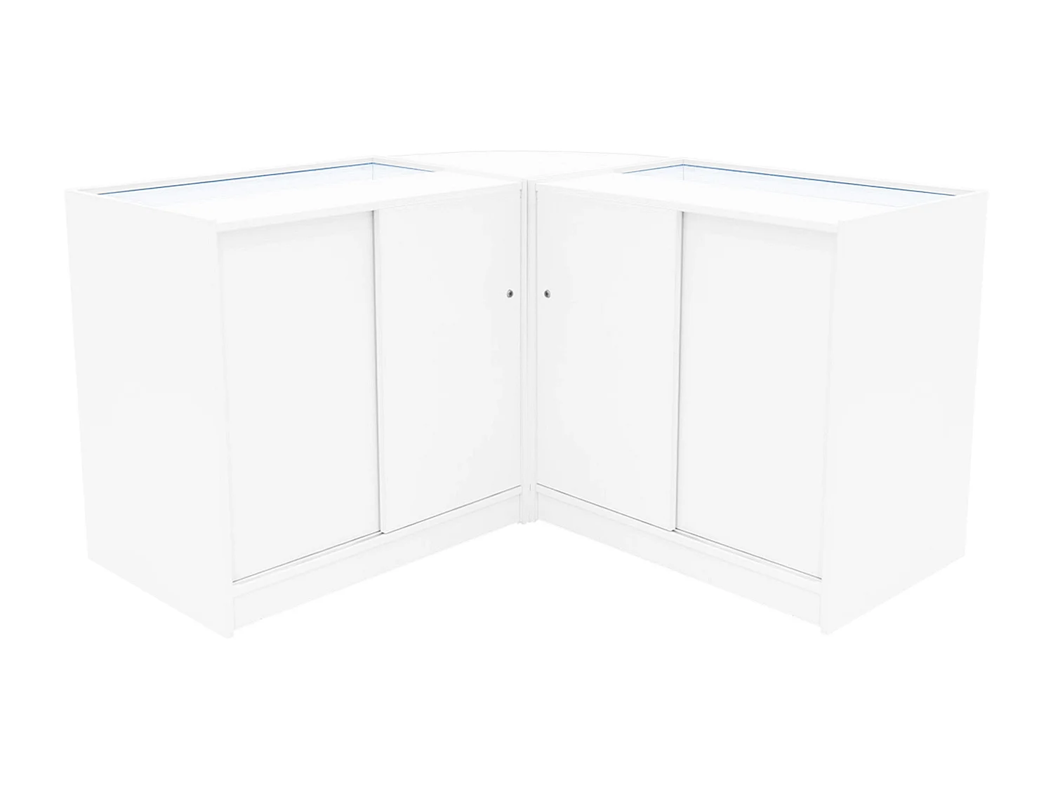 Set Bancone Bianco Theseus LED B900 LM60 con Serratura e Vetrina Espositiva