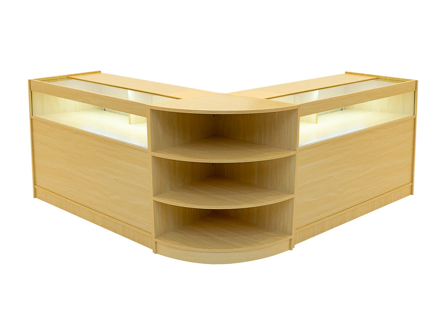 Theseus LED Winkel Toonbank Set LM60 & 2 x B1200 - Esdoorn