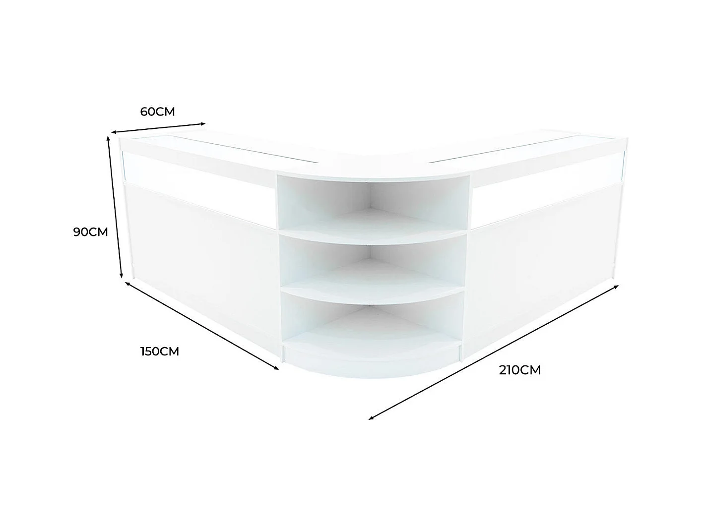 Theseus LED Verkaufstheken-Set LM60 + B1500 (2 Stück) – Weiß