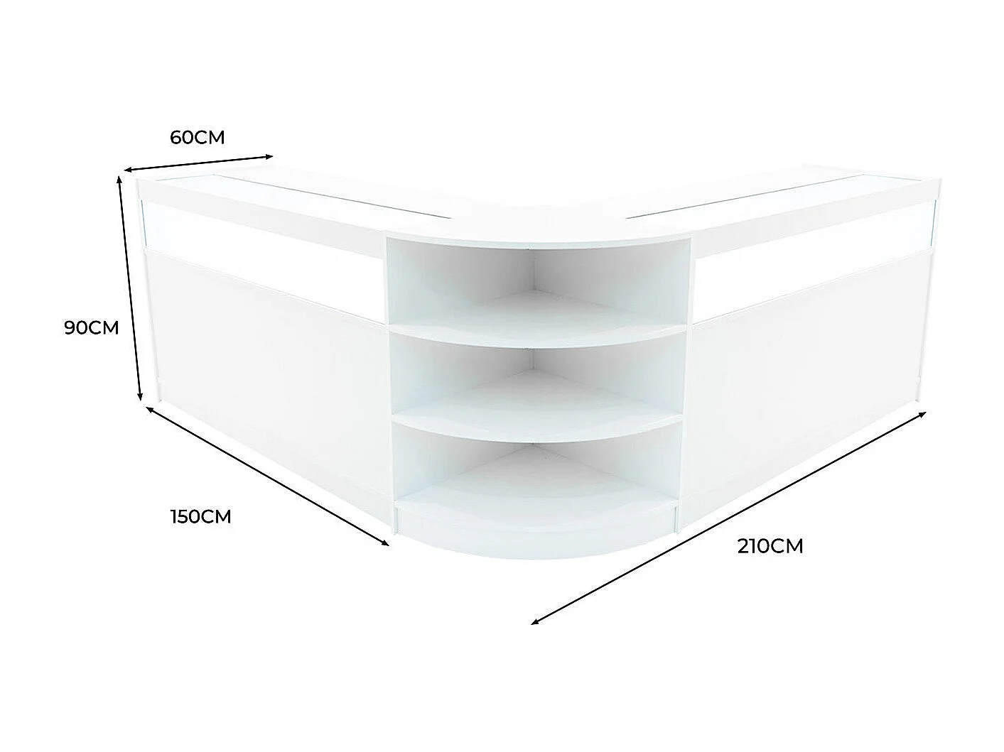 Theseus LED Winkel Toonbank Set LM60 & 2 x B1500 - Wit