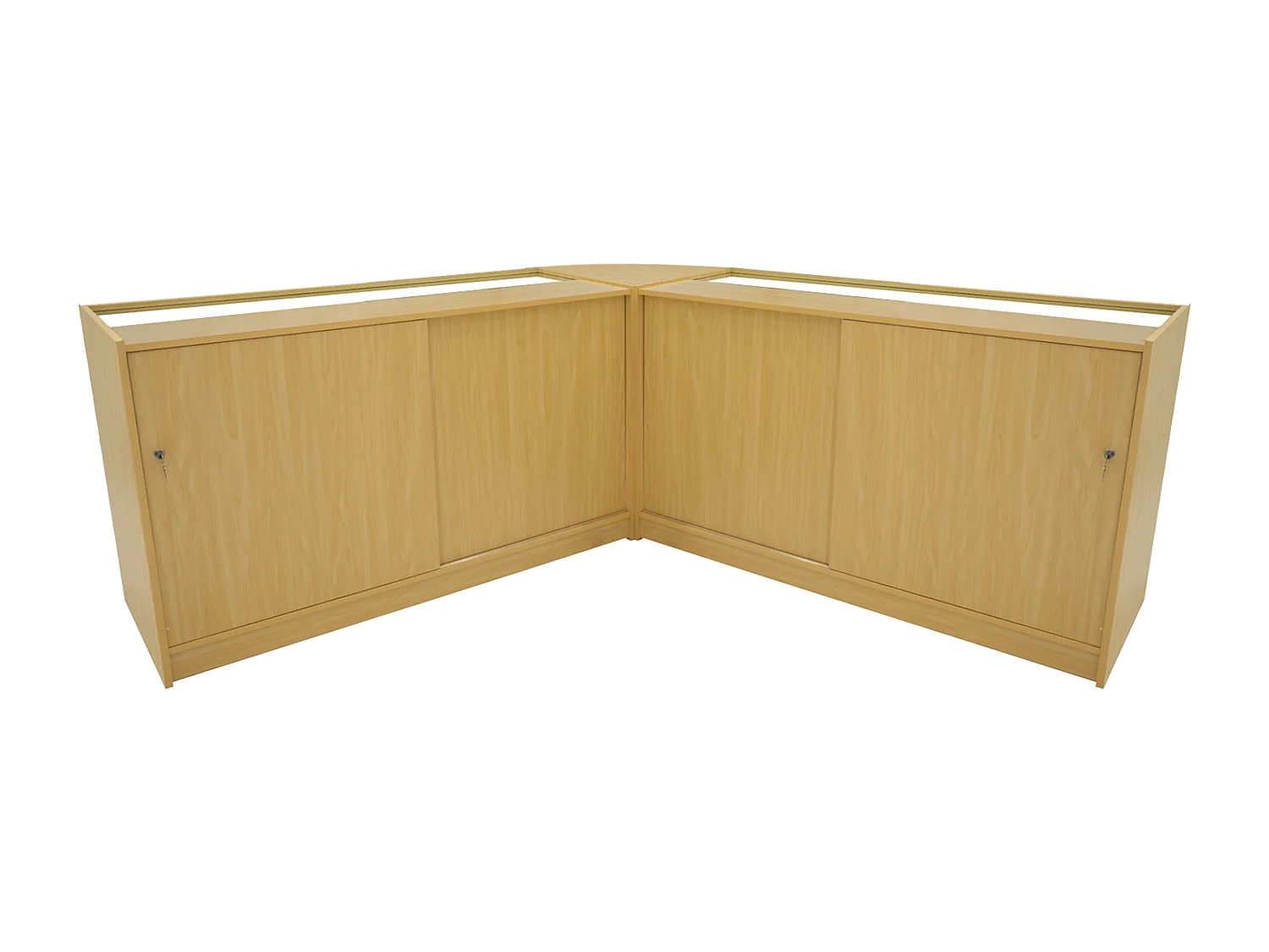 Set Bancone Acero Theseus LED B1500 LM60 con Serratura e Vetrina Espositiva