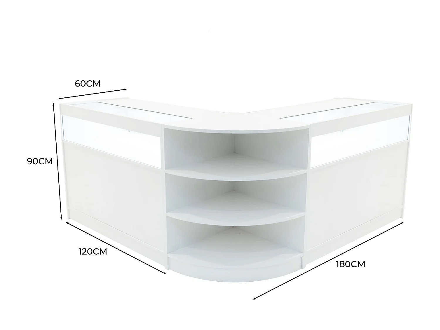 Comptoirs de Vente à LED Ensemble Theseus - Blanc LM60, 2 x B1200