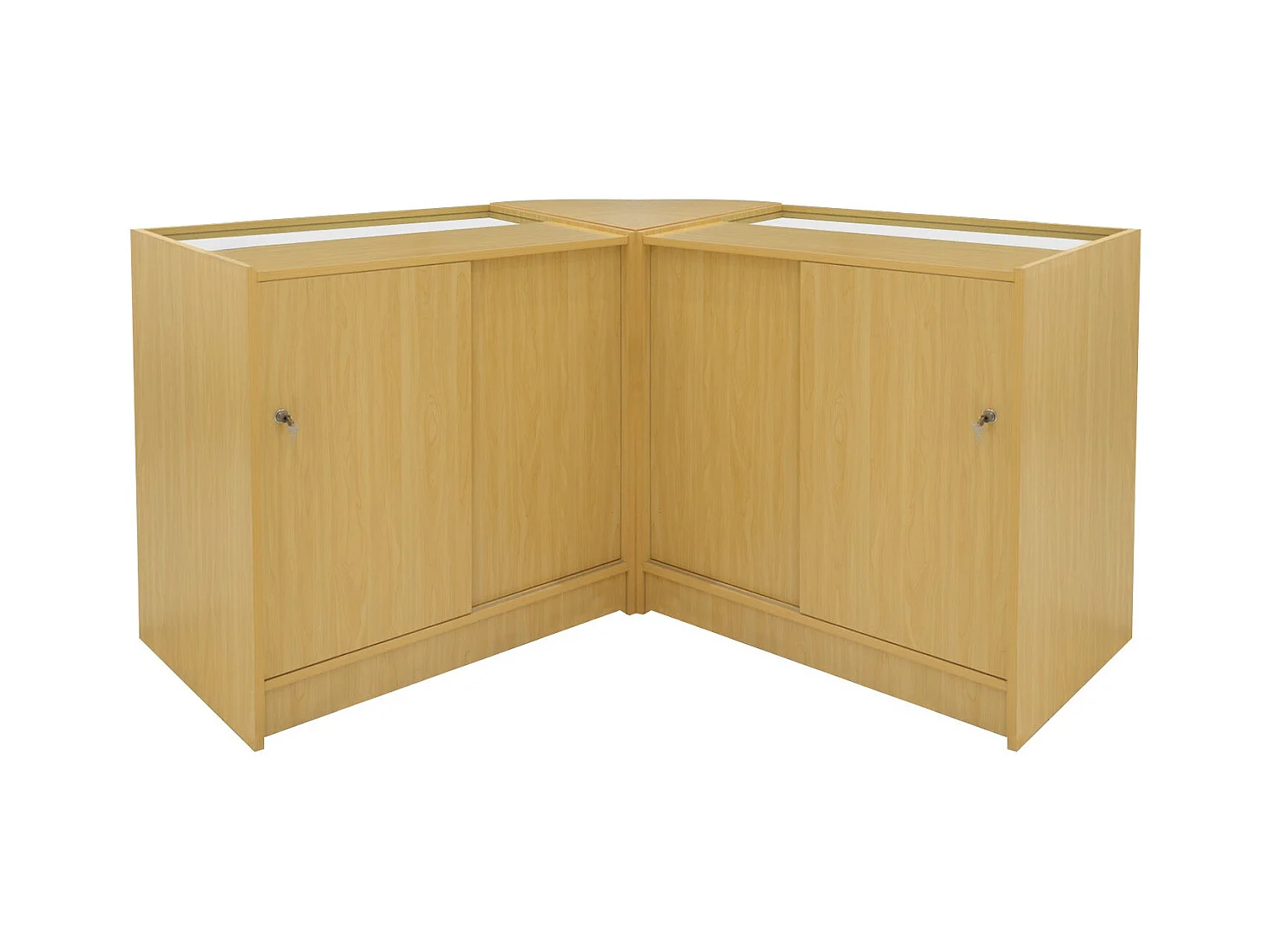 Set Bancone Acero Theseus LED B900 LM60 con Serratura e Vetrina Espositiva