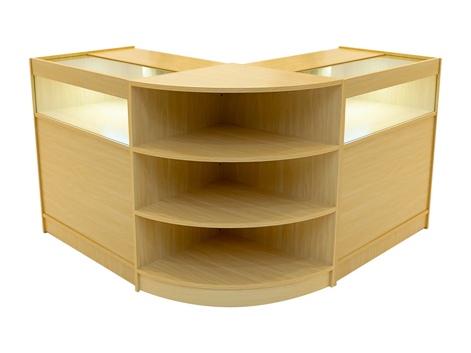 Set Bancone Acero Theseus LED B900 LM60 con Serratura e Vetrina Espositiva