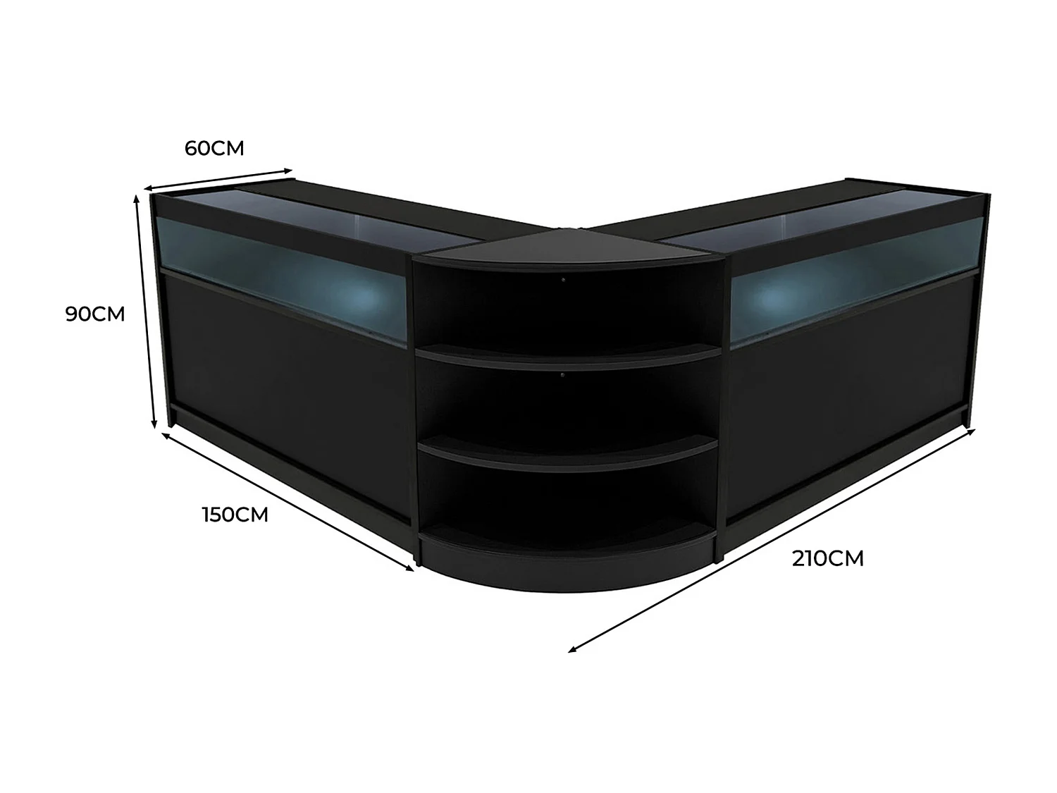 Zestaw oświetlenia sklepowego Theseus LED LM60 i 2 x B1500 – czarny